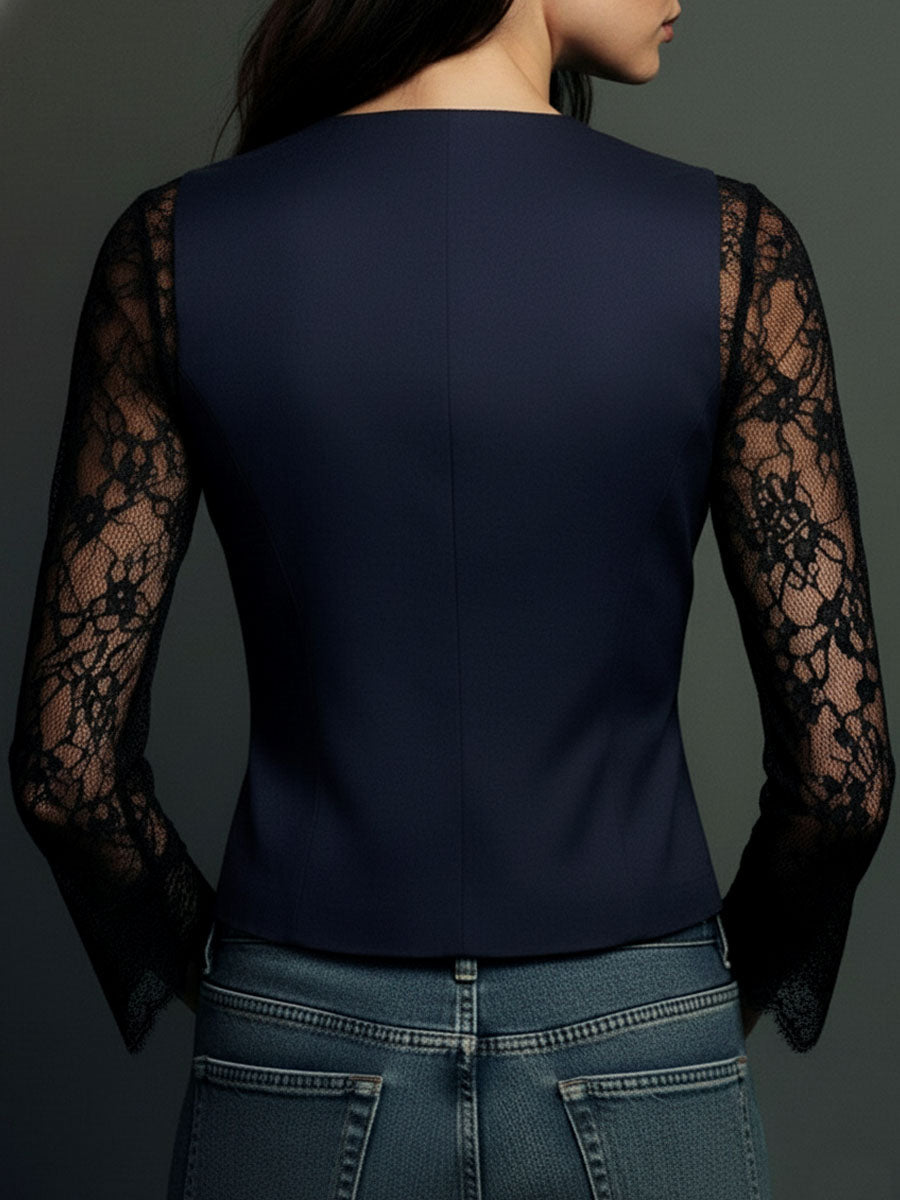 Noémie | Blazer mit semi-transparenten Ärmeln
