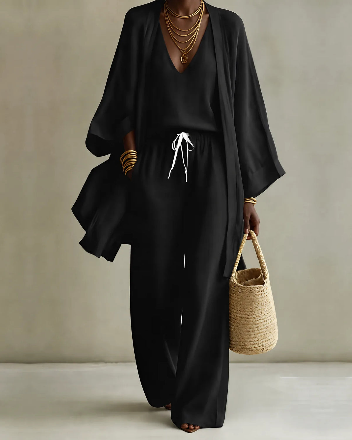 Clara | 3-teiliges Leinen-Look-Set