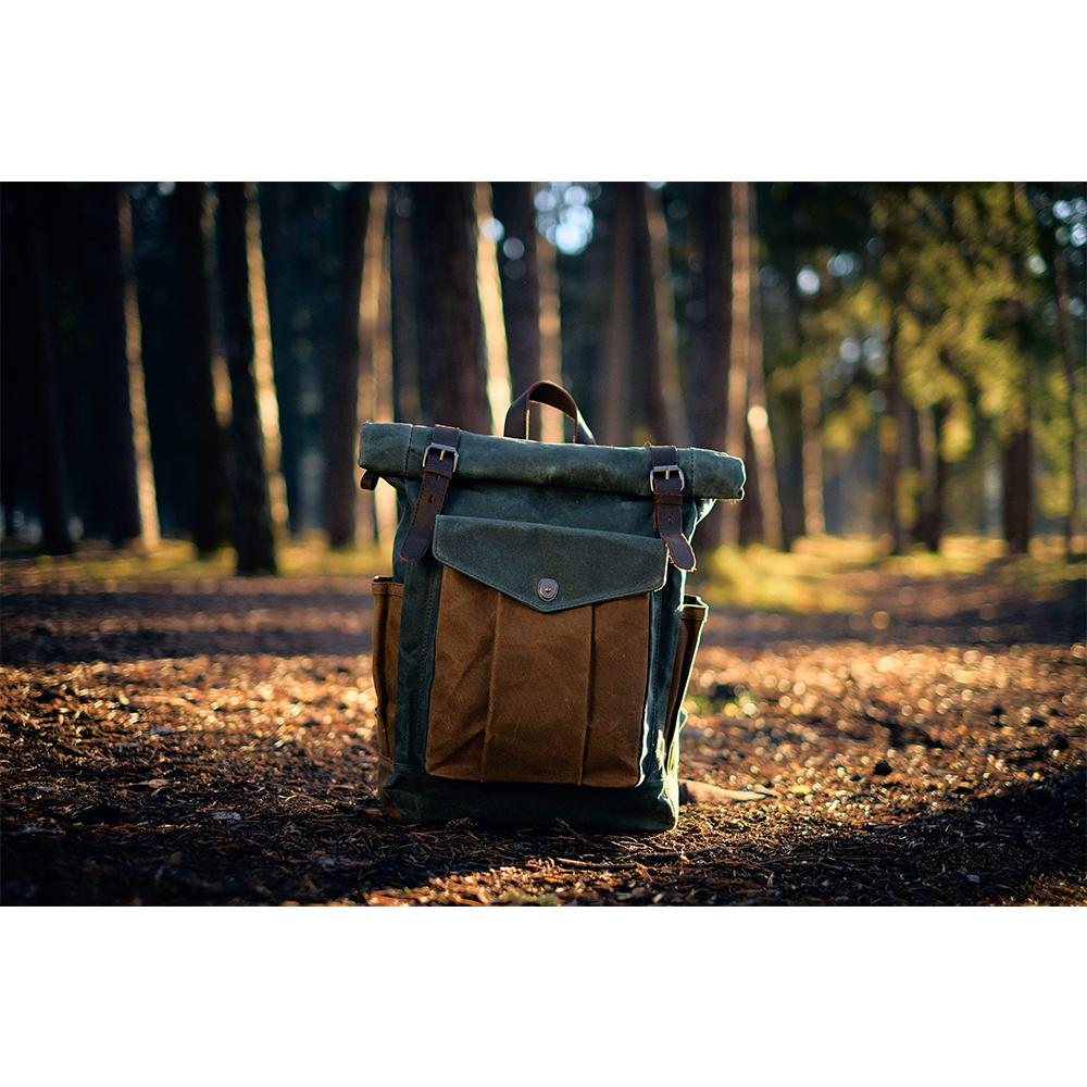 Wachsbeschichteter Canvas Rolltop-Rucksack | MARSEILLE