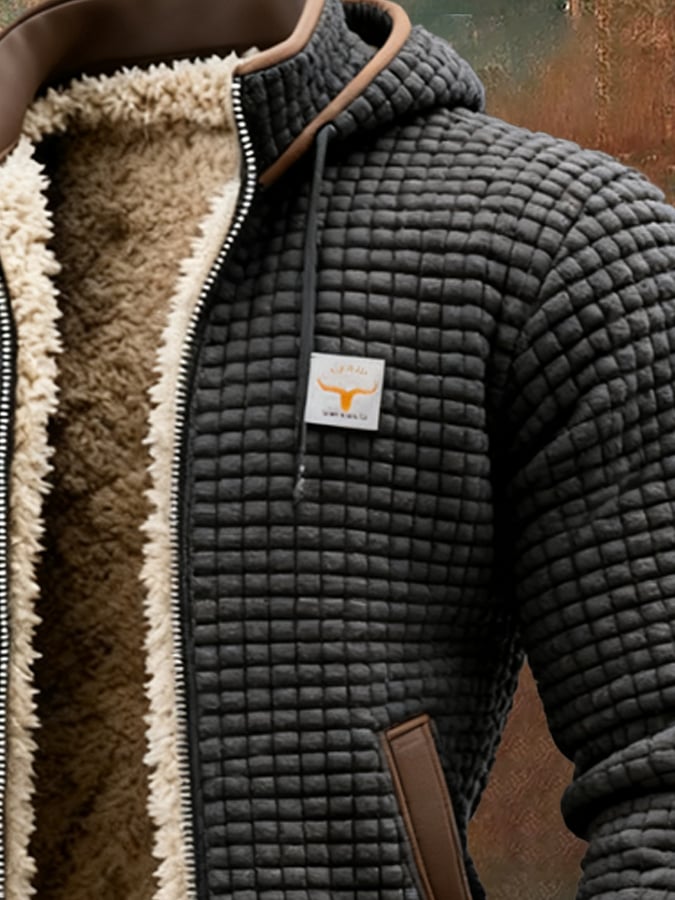 Lars | Gesteppte Winterweste mit Teddy-Fleece und Waffelstruktur