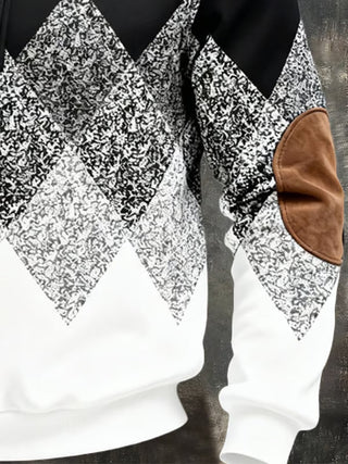 Zanik | Geometrischer Pullover mit halbem Reißverschluss
