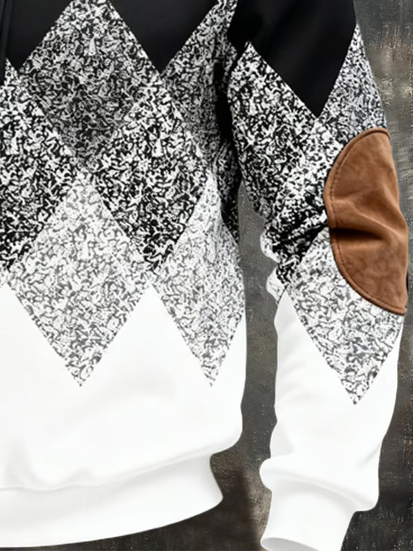 Zanik | Geometrischer Pullover mit halbem Reißverschluss