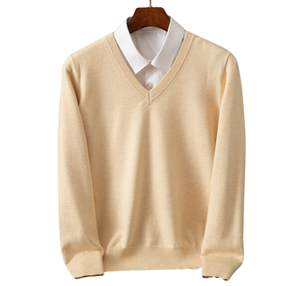 Eleganter Kaschmirpullover mit V-Ausschnitt