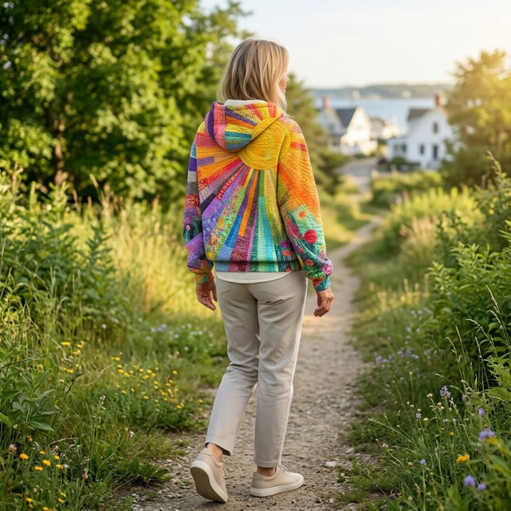 AMANDA | FARBENFROHES GESTEPPTES HOODIE
