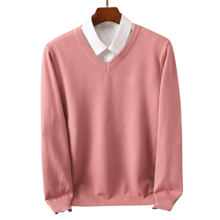 Eleganter Kaschmirpullover mit V-Ausschnitt