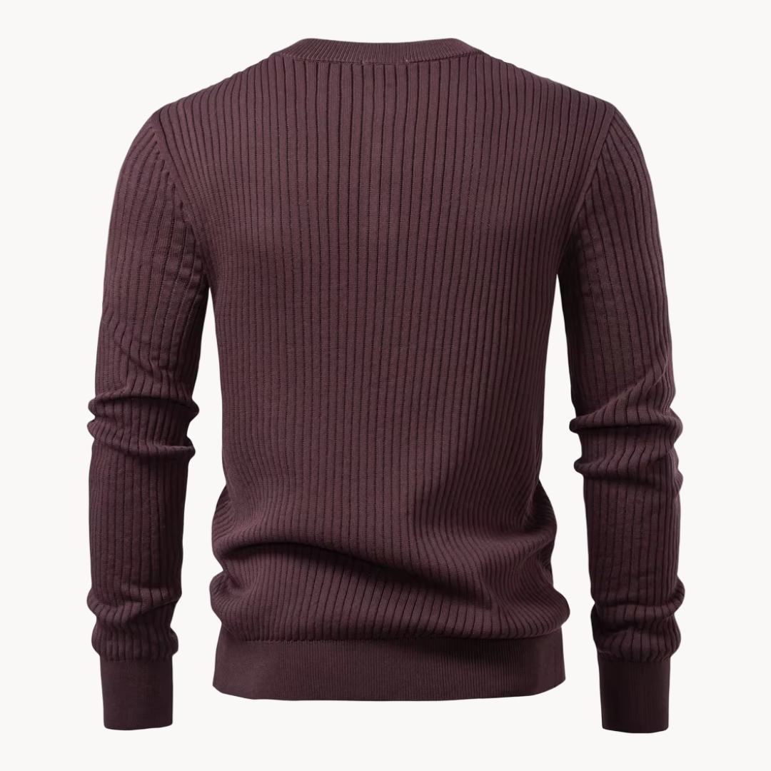 Kron | Geripptes Henley-Shirt