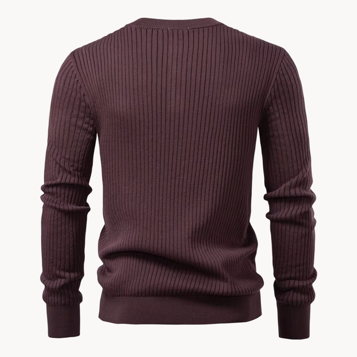 Kron | Geripptes Henley-Shirt