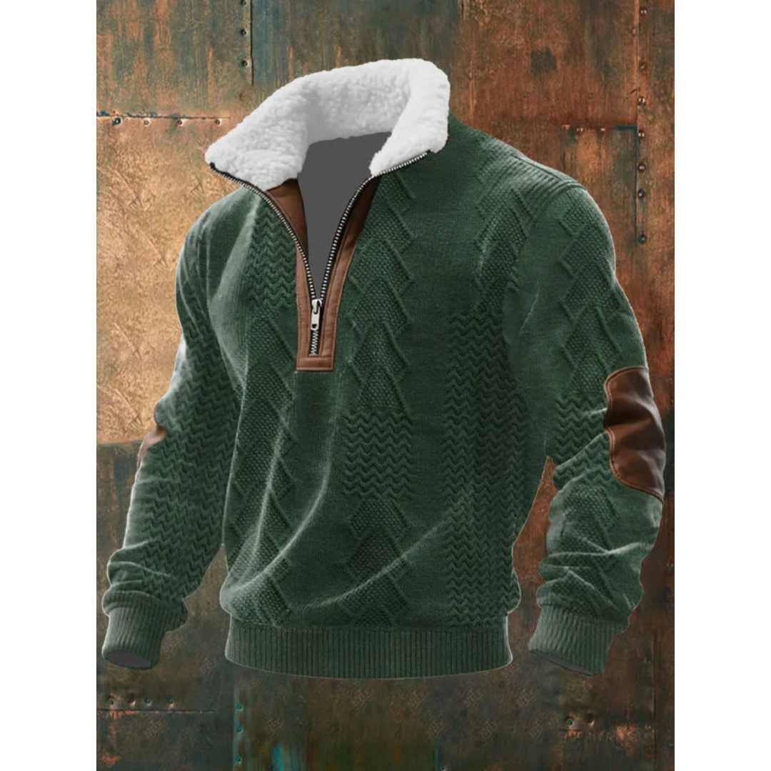 Varel | Fleece-Pullover mit Reißverschluss und hohem Kragen