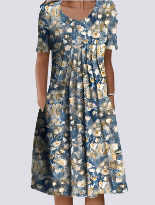Kleid Damen Locker Floral Freizeit Sommer