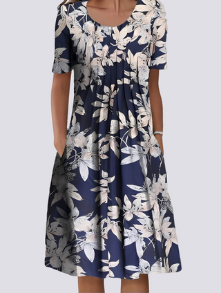 Kleid Damen Locker Floral Freizeit Sommer