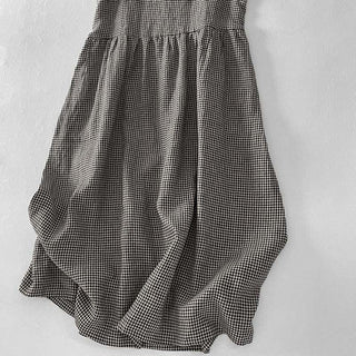 Damen Ärmelloses Midi Kleid Regular Fit Casual mit Karomuster und Taschen