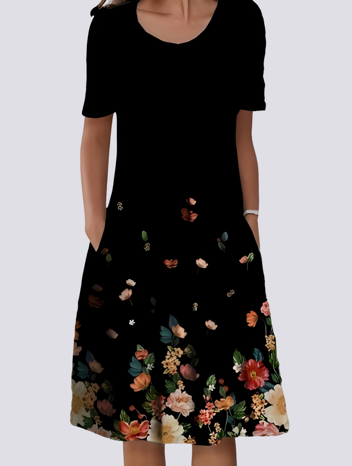 Kleid Damen Locker Floral Freizeit Sommer