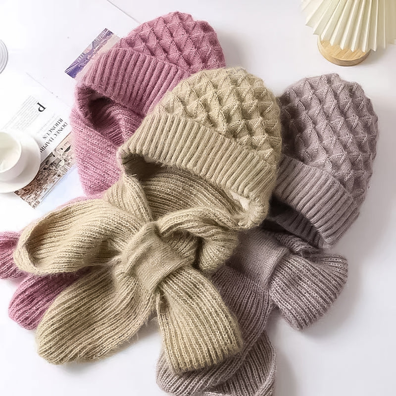 Amarielle | Warmes Winter-Set mit Mütze, Schal und Ohrenschutz