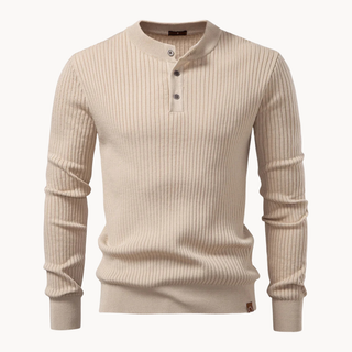 Kron | Geripptes Henley-Shirt