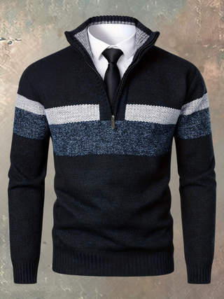 Walter | Eleganter Herrenpullover mit halbem Reißverschluss