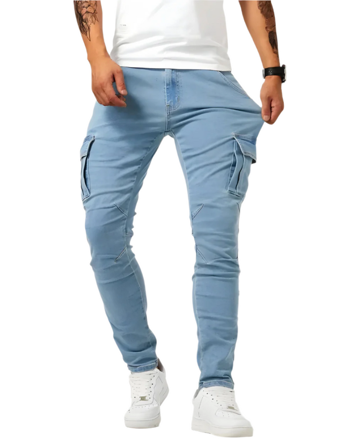 Kron™ Cargo-Hosen für Herren – elastische Arbeitshosen mit vielen Taschen
