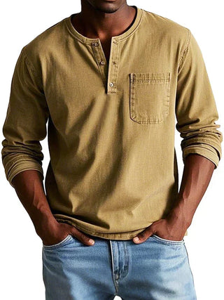 Philipp | Herren Lässiges Langarm-Henleyshirt