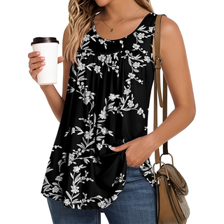 Bluse Damen Leicht Sommer Casual mit Blumenmuster