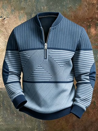 Oliver | Eleganter Herrenpullover mit halbem Reißverschluss