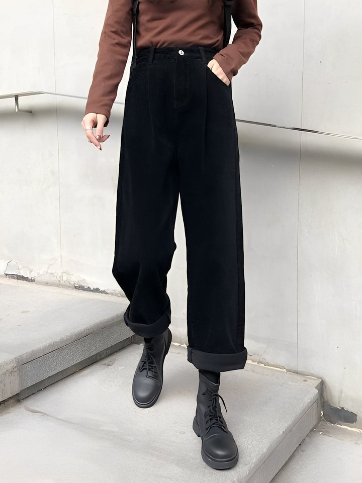 Cordhose Damen Relaxed Fit Freizeit &amp; Übergangszeit
