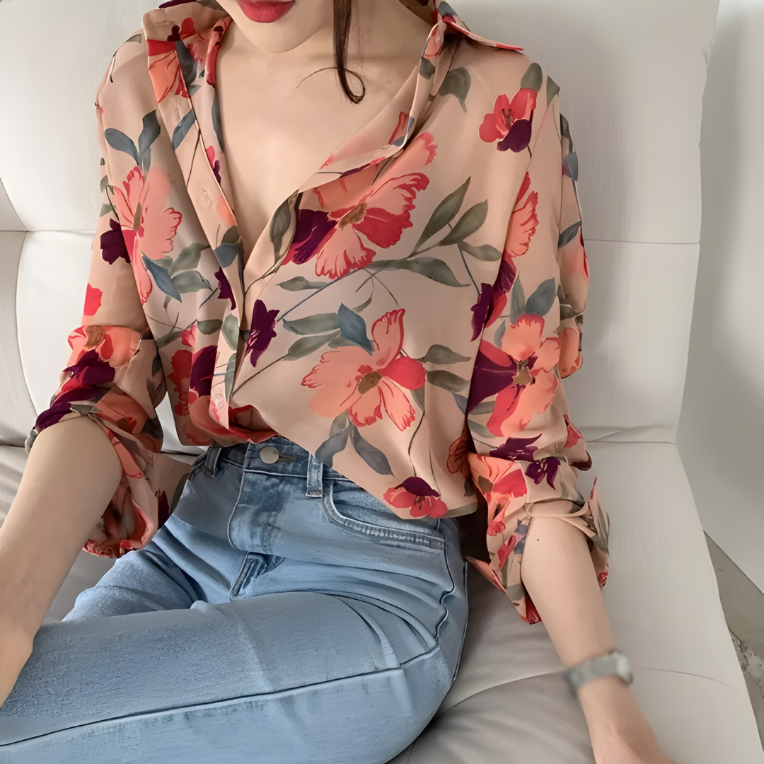 FEMININES | Bunte Luxus-Bluse