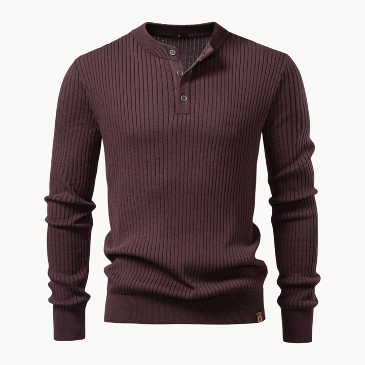 Kron | Geripptes Henley-Shirt