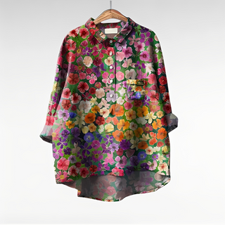 Bluse Damen Elegant Blumenmuster Freizeit &amp; Business