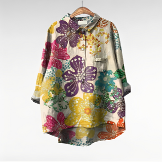Bluse Damen Elegant Blumenmuster Freizeit &amp; Business