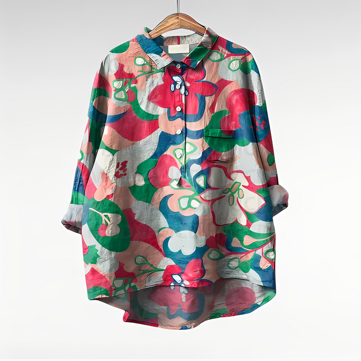 Bluse Damen Elegant Blumenmuster Freizeit &amp; Business