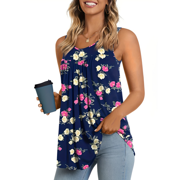 Bluse Damen Leicht Sommer Casual mit Blumenmuster