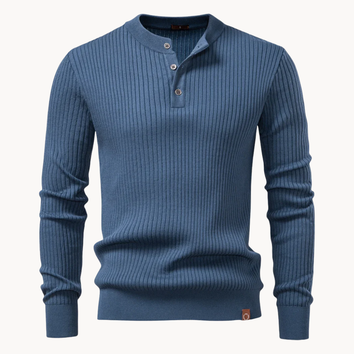 Kron | Geripptes Henley-Shirt