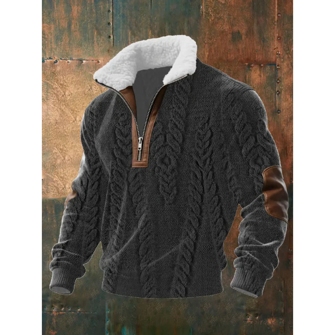 Varel | Fleece-Pullover mit Reißverschluss und hohem Kragen