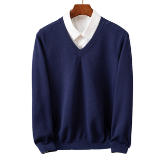 Eleganter Kaschmirpullover mit V-Ausschnitt