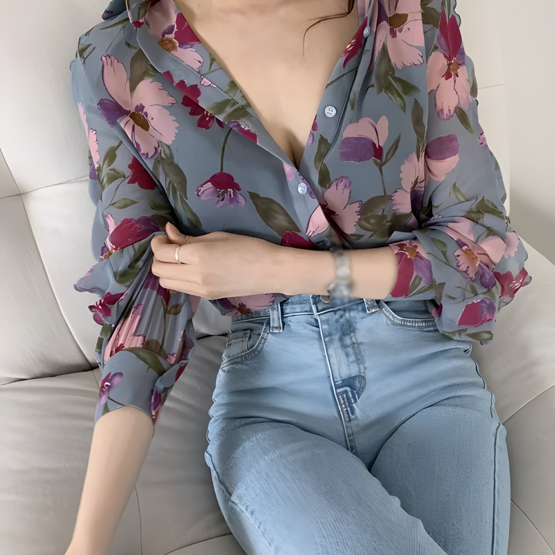 FEMININES | Bunte Luxus-Bluse