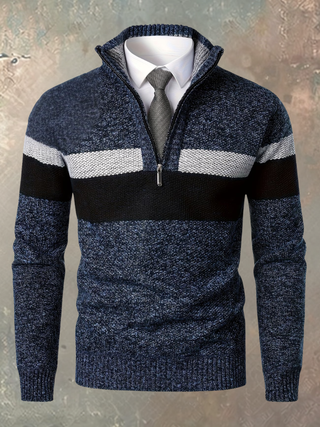 Walter | Eleganter Herrenpullover mit halbem Reißverschluss