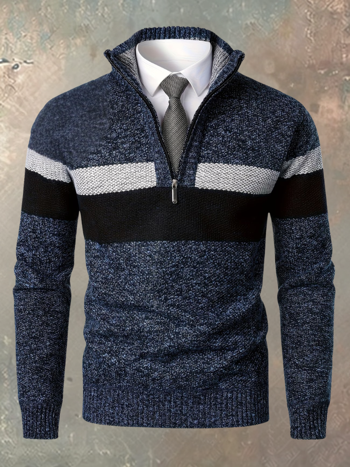 Walter | Eleganter Herrenpullover mit halbem Reißverschluss