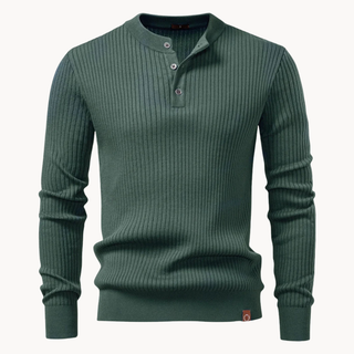 Kron | Geripptes Henley-Shirt