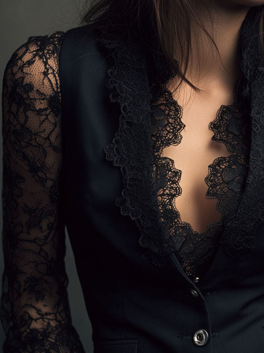 Noémie | Blazer mit semi-transparenten Ärmeln