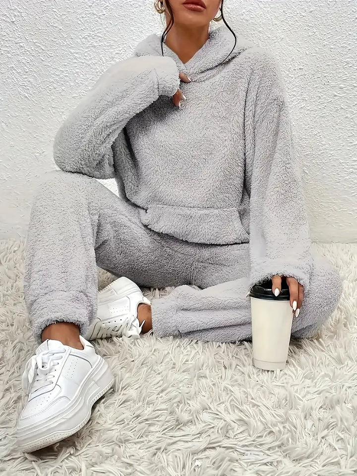 HAILEY | Damen Teddy-Fleece Zweiteiler Set