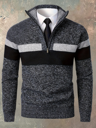 Walter | Eleganter Herrenpullover mit halbem Reißverschluss