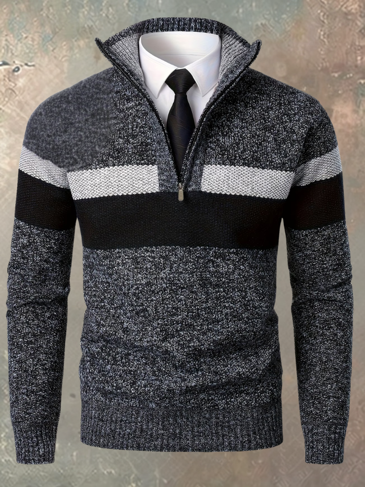 Walter | Eleganter Herrenpullover mit halbem Reißverschluss