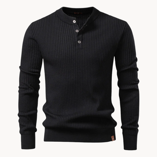Kron | Geripptes Henley-Shirt