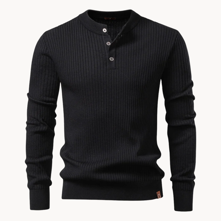 Kron | Geripptes Henley-Shirt