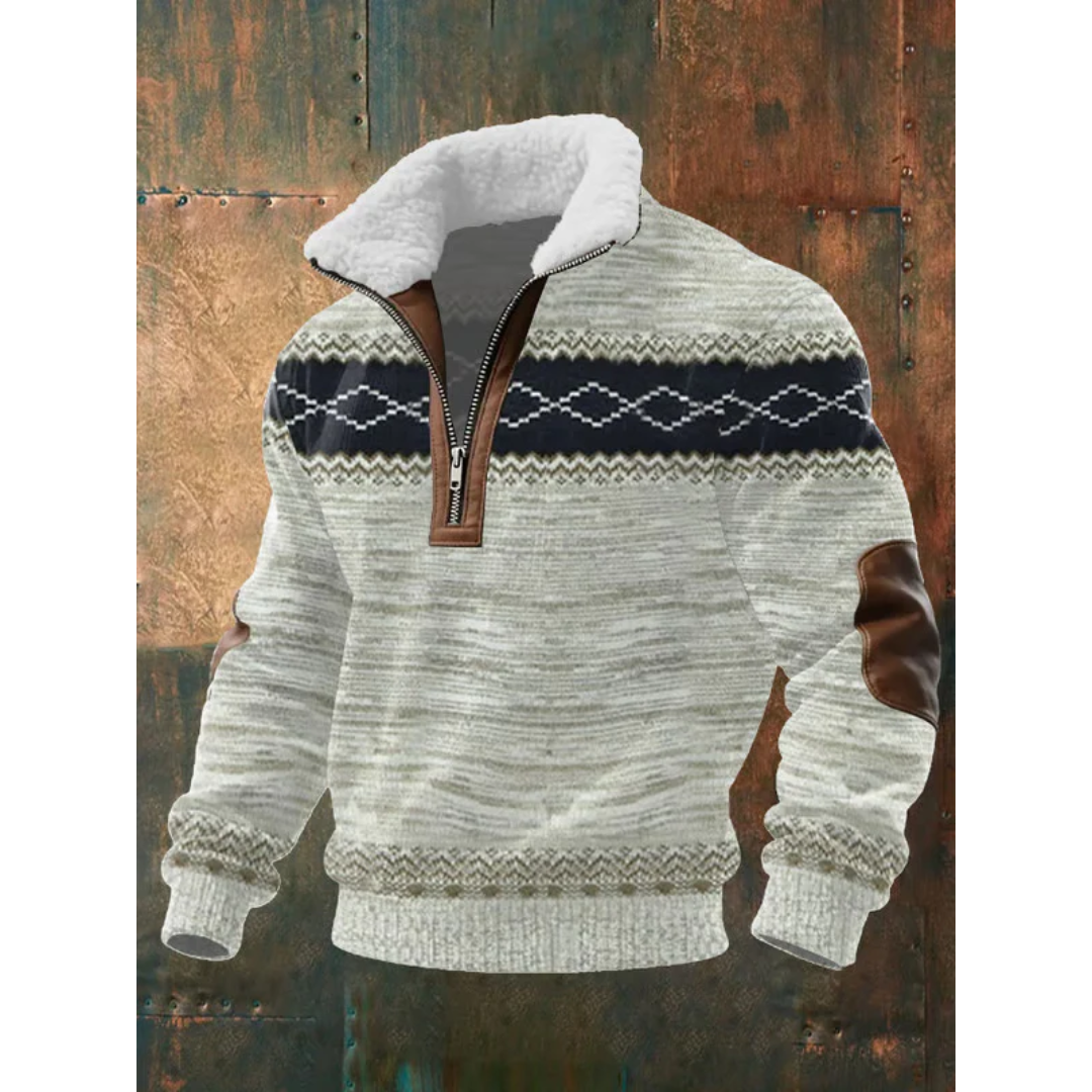 Varel | Fleece-Pullover mit Reißverschluss und hohem Kragen