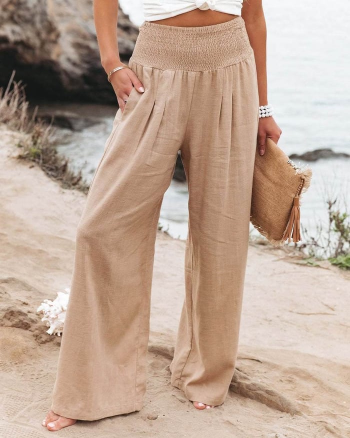 Weite Breite Stoffhose Damen Locker Casual Frühling &amp; Sommer