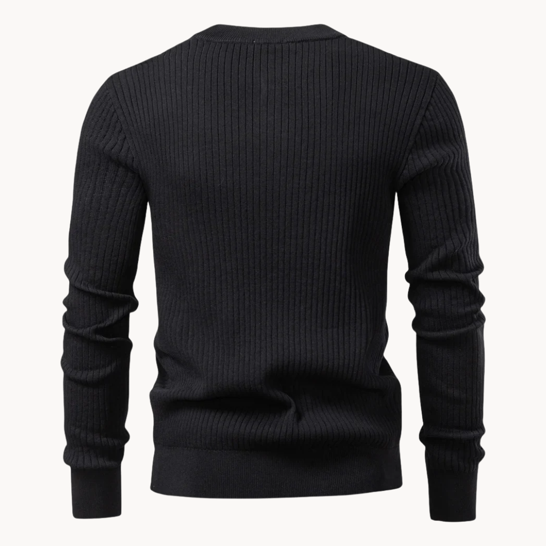 Kron | Geripptes Henley-Shirt