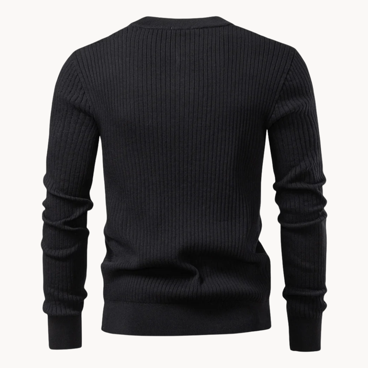 Kron | Geripptes Henley-Shirt