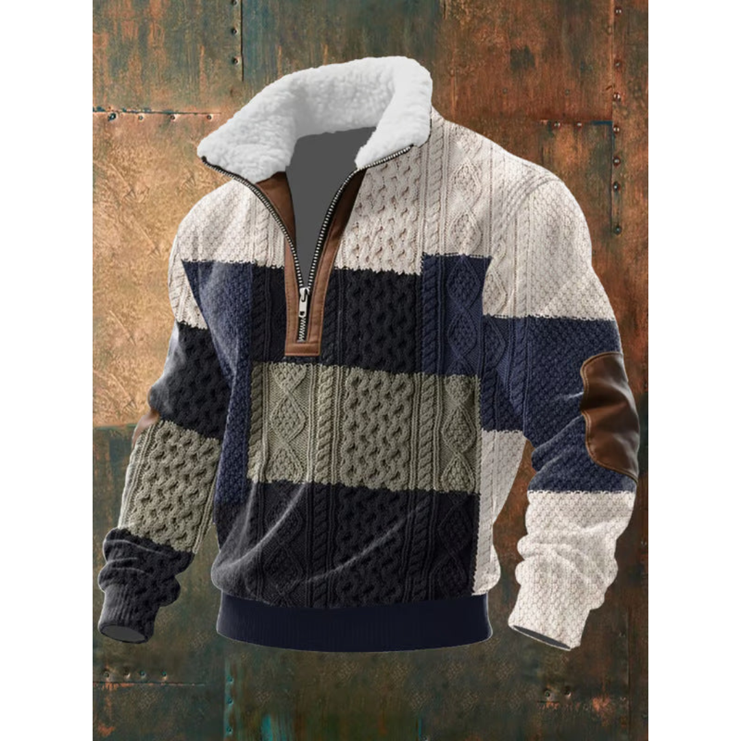 Varel | Fleece-Pullover mit Reißverschluss und hohem Kragen
