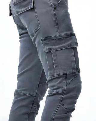 Kron™ Cargo-Hosen für Herren – elastische Arbeitshosen mit vielen Taschen