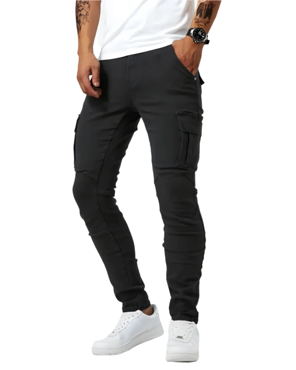 Kron™ Cargo-Hosen für Herren – elastische Arbeitshosen mit vielen Taschen